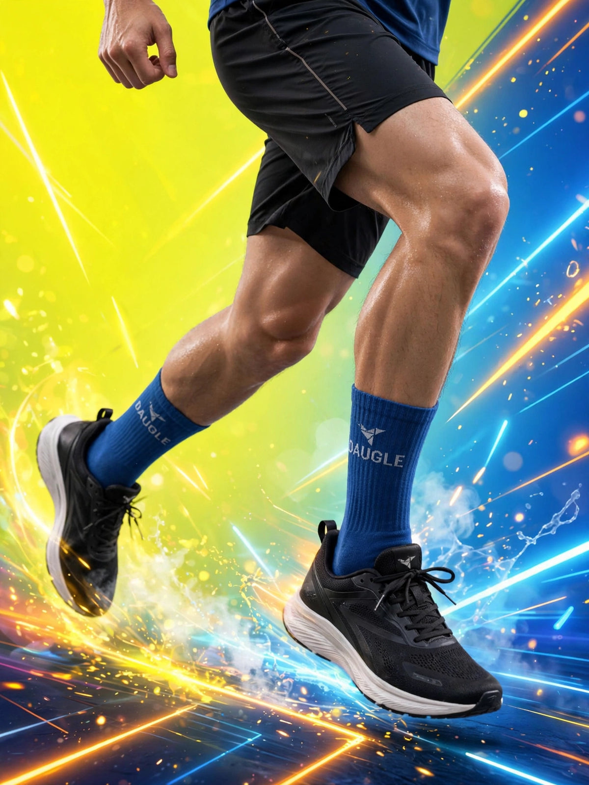 DAUGLE Sports Crew Socks - Blue (2-Pack)⁠
