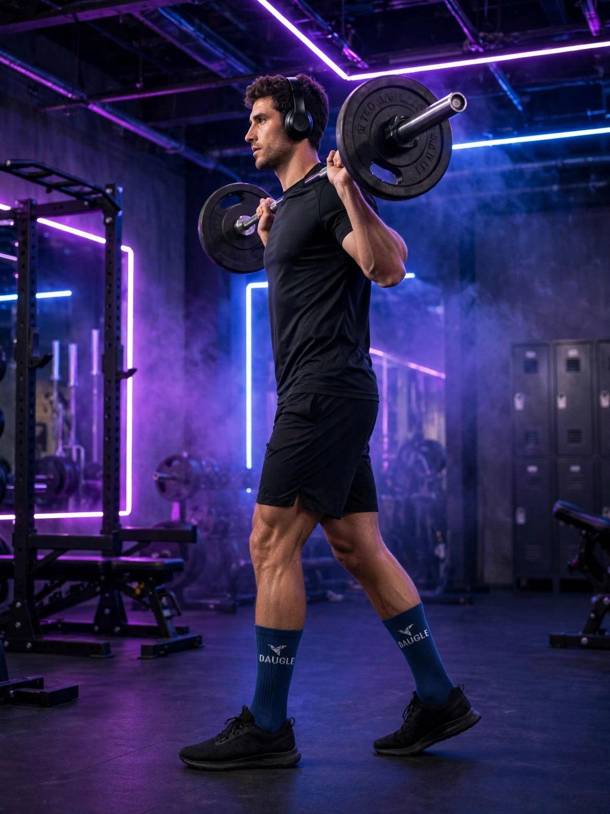 DAUGLE Sports Crew Socks - Blue (2-Pack)⁠
