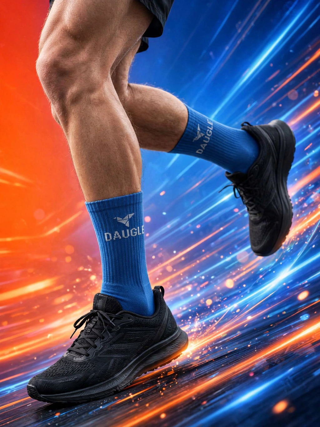 DAUGLE Sports Crew Socks - Blue (2-Pack)⁠