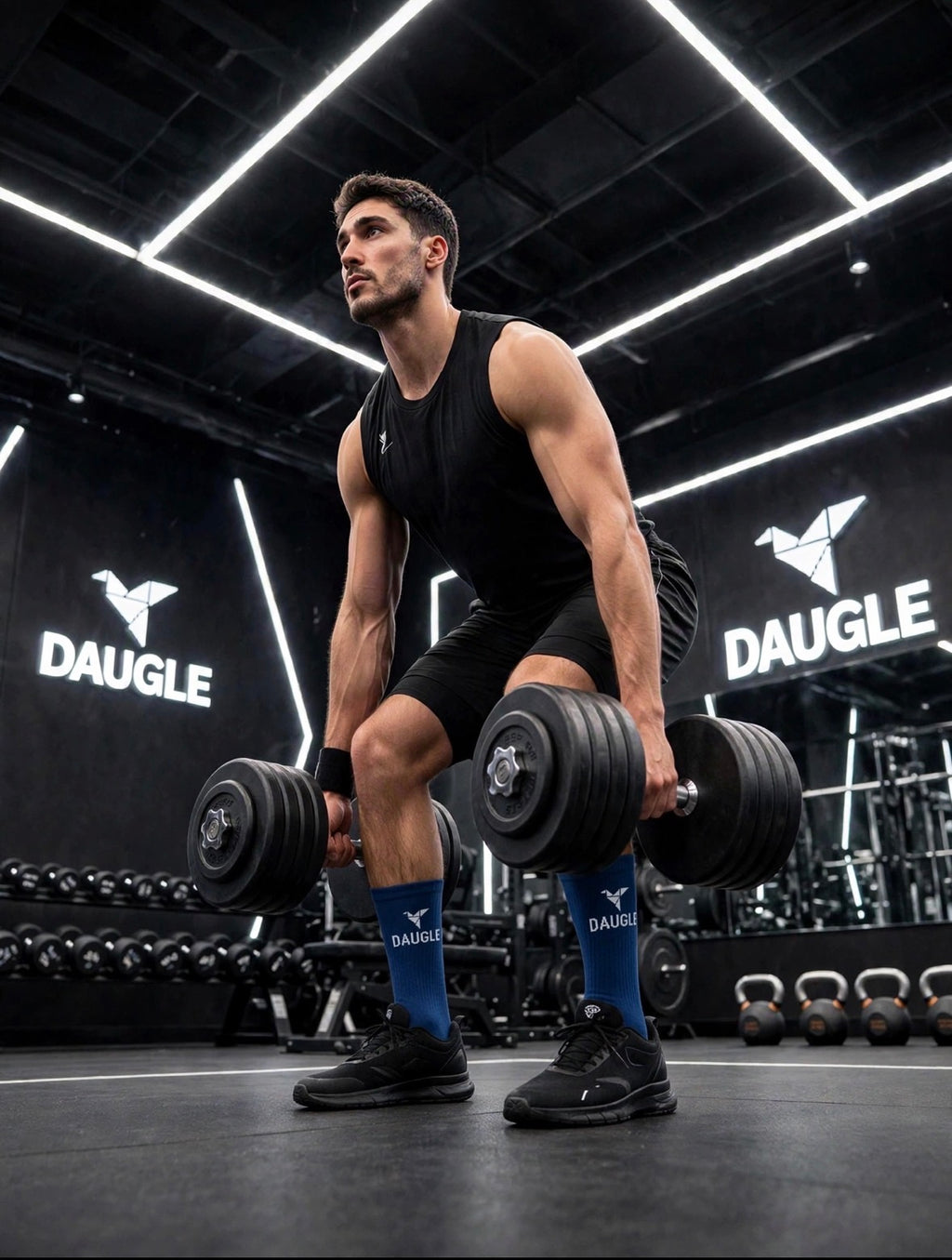 DAUGLE Sports Crew Socks - Blue (2-Pack)⁠