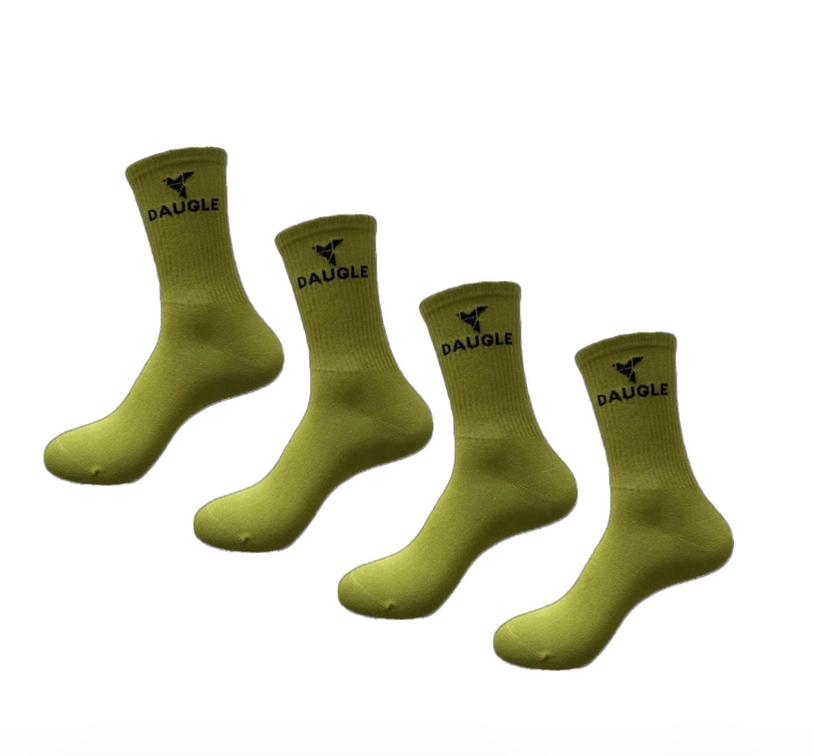 DAUGLE Unisex Socks, Olive Green, Comfort Meets Style, EU 38-44 (2 pairs per pack)
