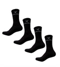 DAUGLE Black Sports Crew Socks | Athletic Training | Logo Print | 2-Pack