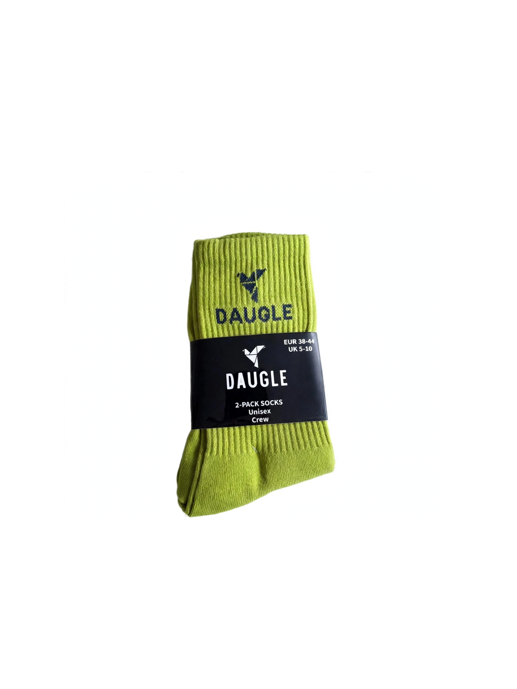DAUGLE Unisex Crew Socks - Olive Green (2-Pack)⁠ 