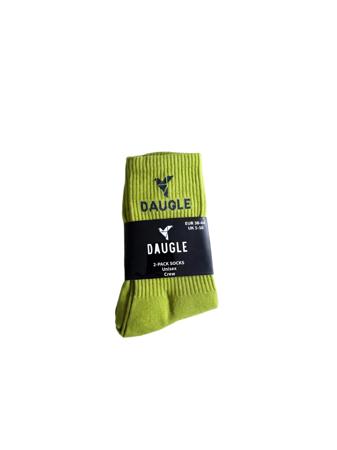 DAUGLE Unisex Crew Socks - Olive Green (2-Pack)⁠ 