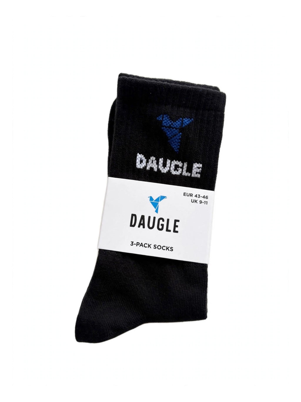 DAUGLE Black Crew Socks (3-Pack)⁠ 