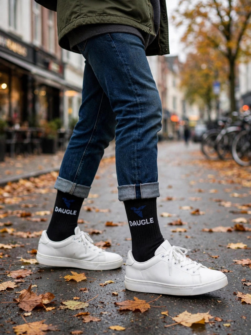 DAUGLE Black Crew Socks (3-Pack)⁠ 