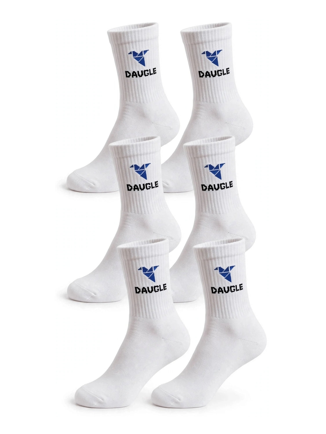 DAUGLE White Crew Socks (3-Pack)⁠ 