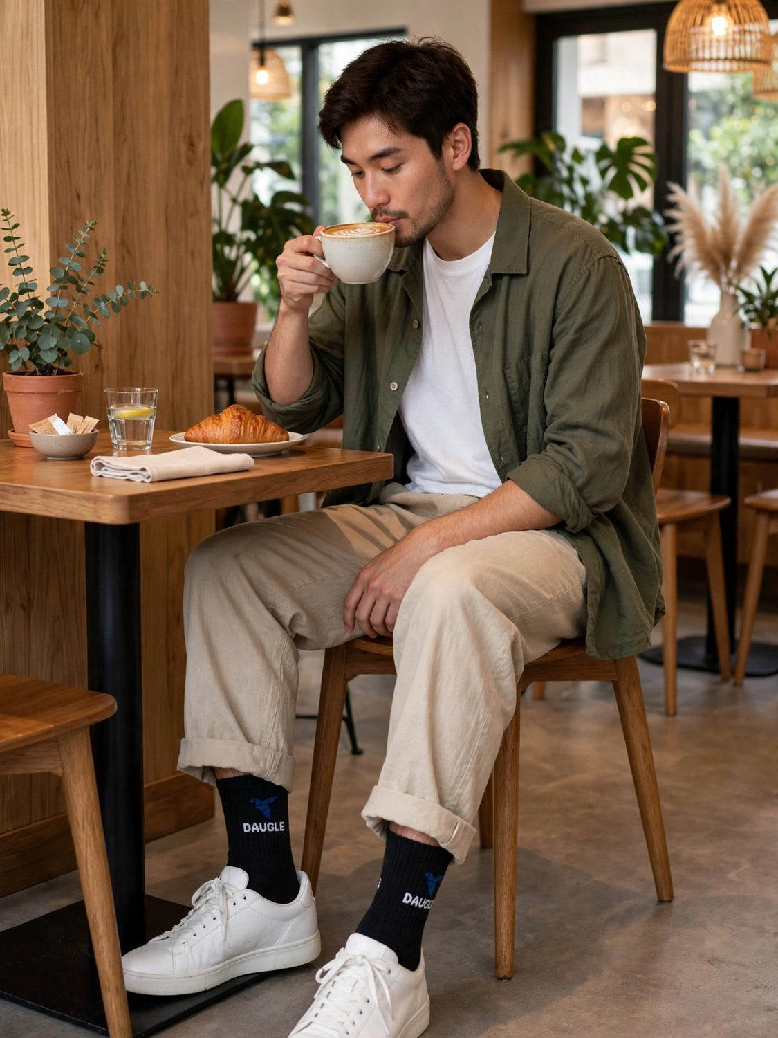 DAUGLE Black Crew Socks (3-Pack)⁠ 