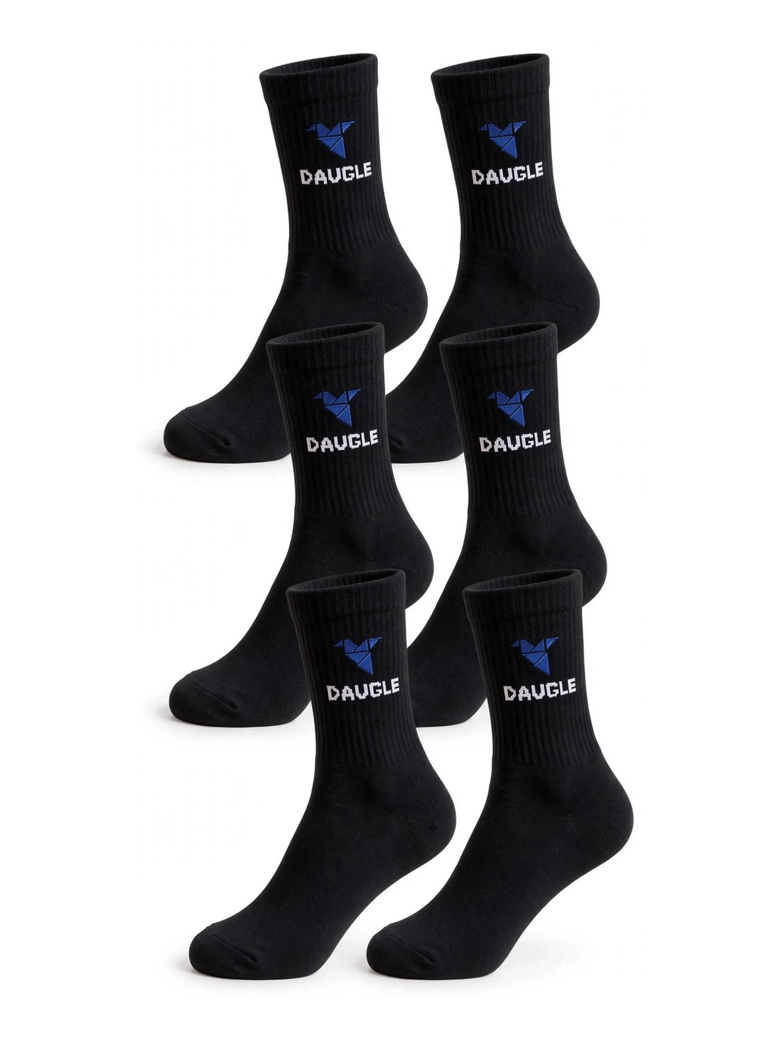 DAUGLE Black Crew Socks (3-Pack)⁠ 
