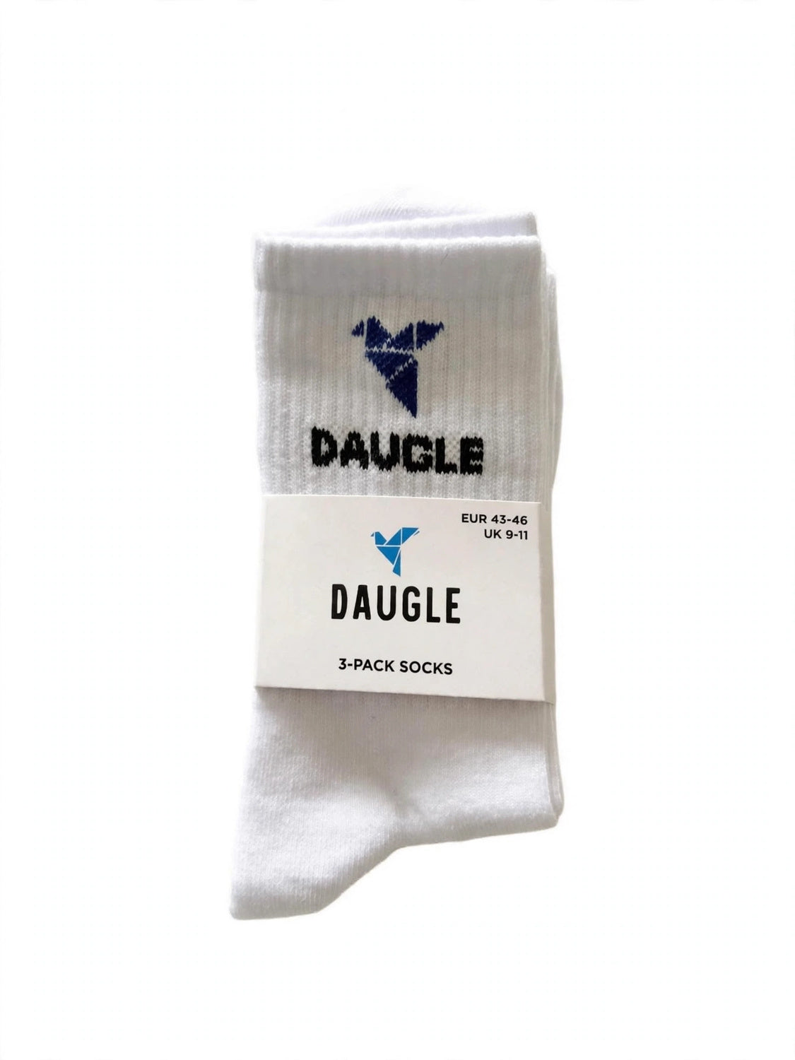 DAUGLE White Crew Socks (3-Pack)⁠ 
